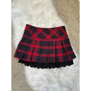 NWOT Y2K Goth Punk Style Plaid Mini Skirt